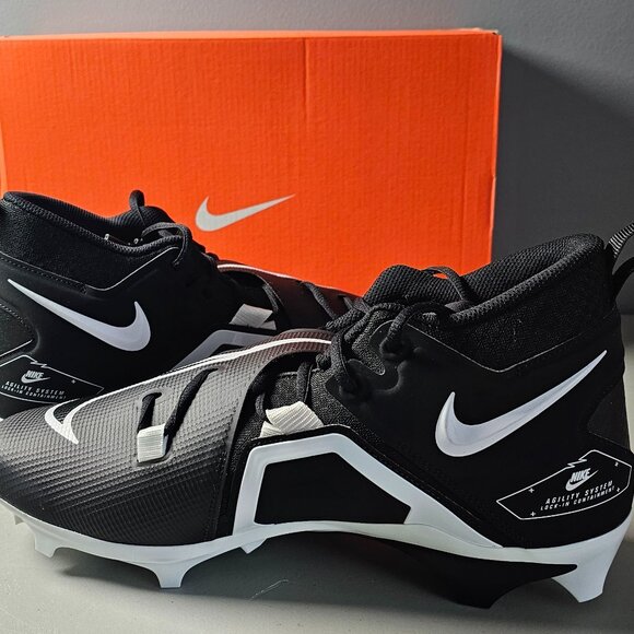 Nike Alpha Menace Pro 3 Mid Football Cleats Men's Black CT6649-001 Size 12 NIB - Picture 2 of 7